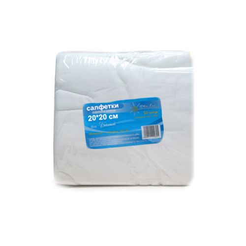 Салфетка однораз. 20х20 Бел (100 шт) пач White Line 10271