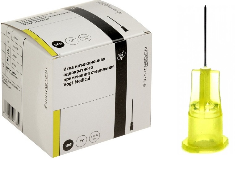 Игла однораз. стерил. 0,3х13 мм, 30G, (100шт) Vogt Medical Германия 1310333  